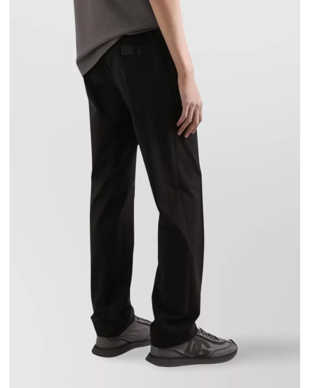 Dolce & Gabbana Black Wool-Blend Tapered Trousers for men