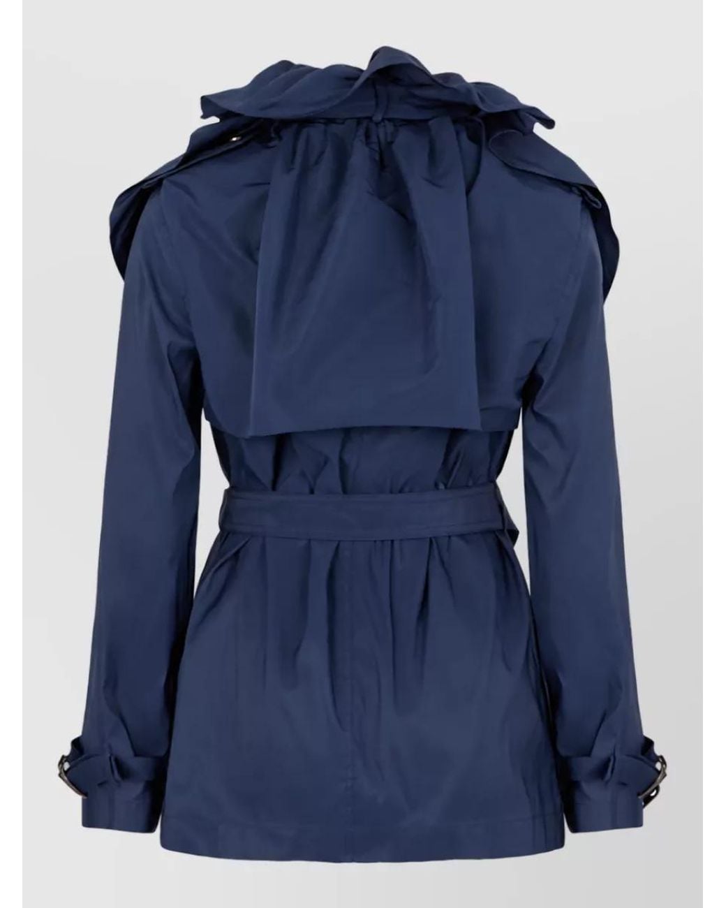 Burberry Blue Belted Short Trench Coat