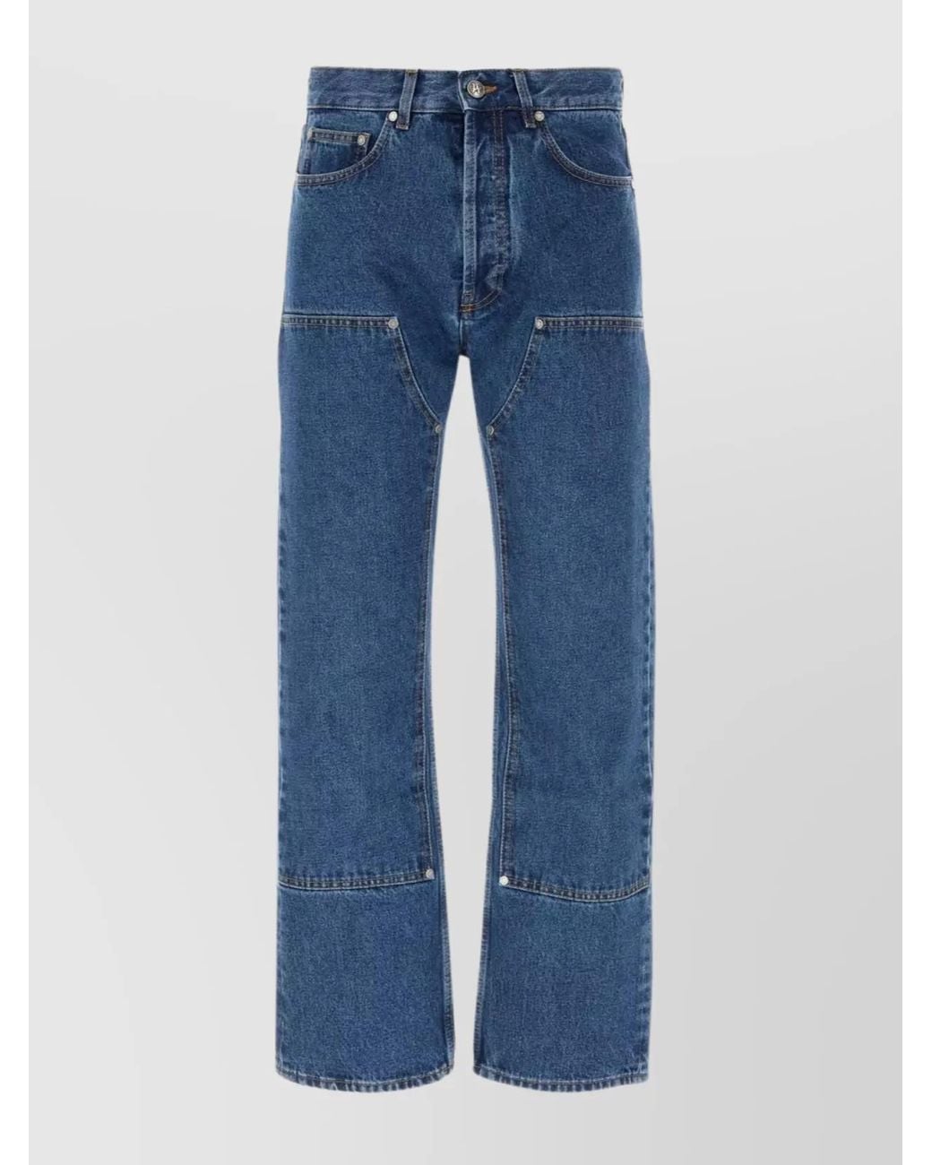 Palm Angels Blue Denim Straight-Leg Jeans for men