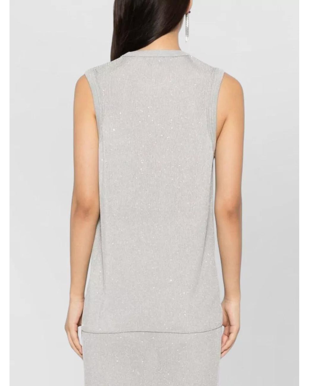 Tom Ford White Sequined Sleeveless Top