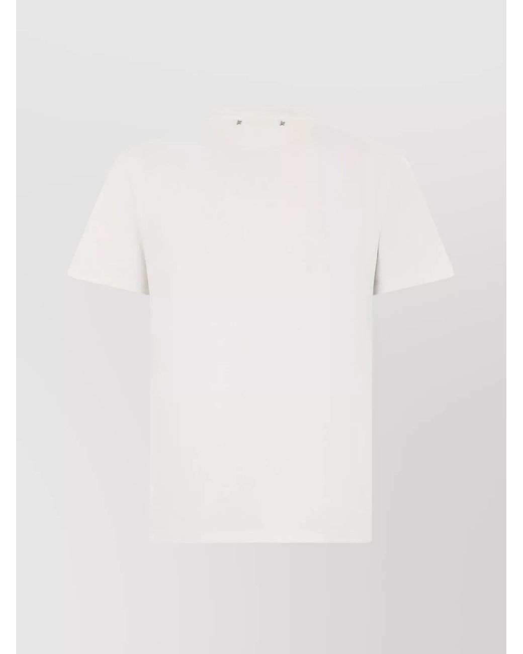 Golden Goose Deluxe Brand White Cotton Logo Print Crew Neck T-Shirt