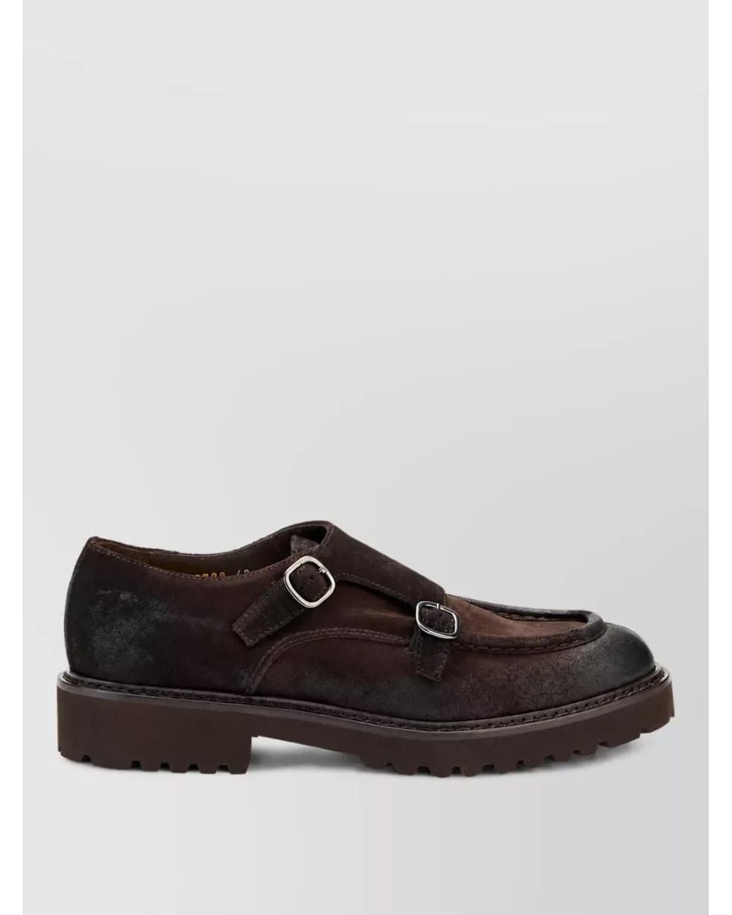 Doucal's Black Leather Monk Shoes for men