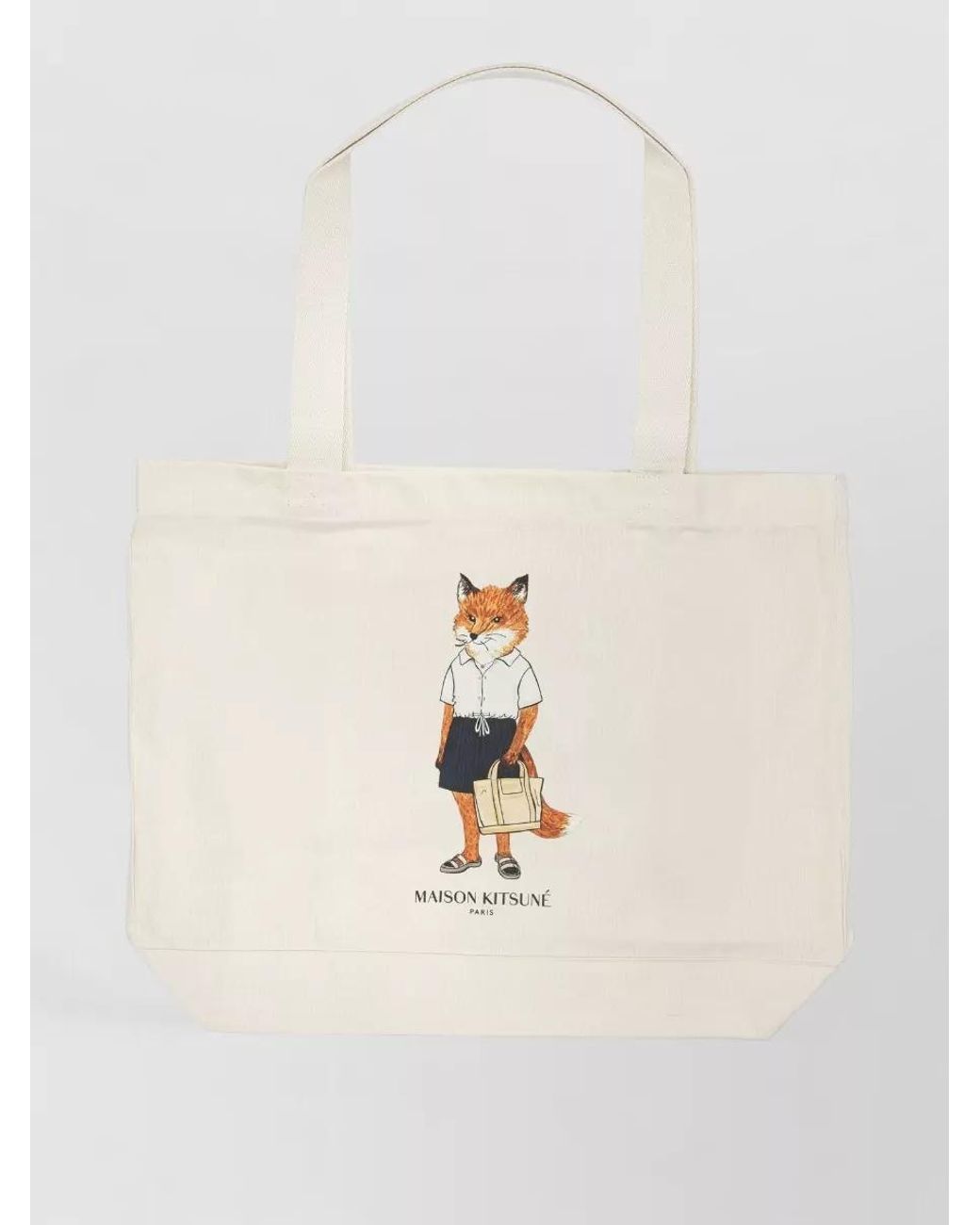 Maison Kitsuné Natural Canvas Tote Bag