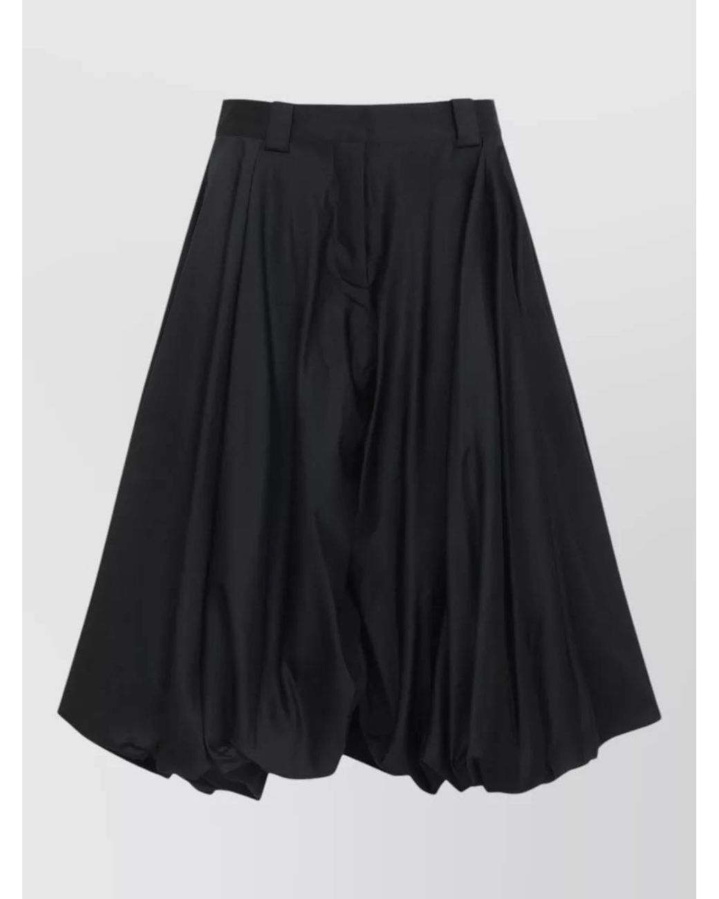 Balenciaga Black Silk Balloon Wide-Leg Bermuda Shorts