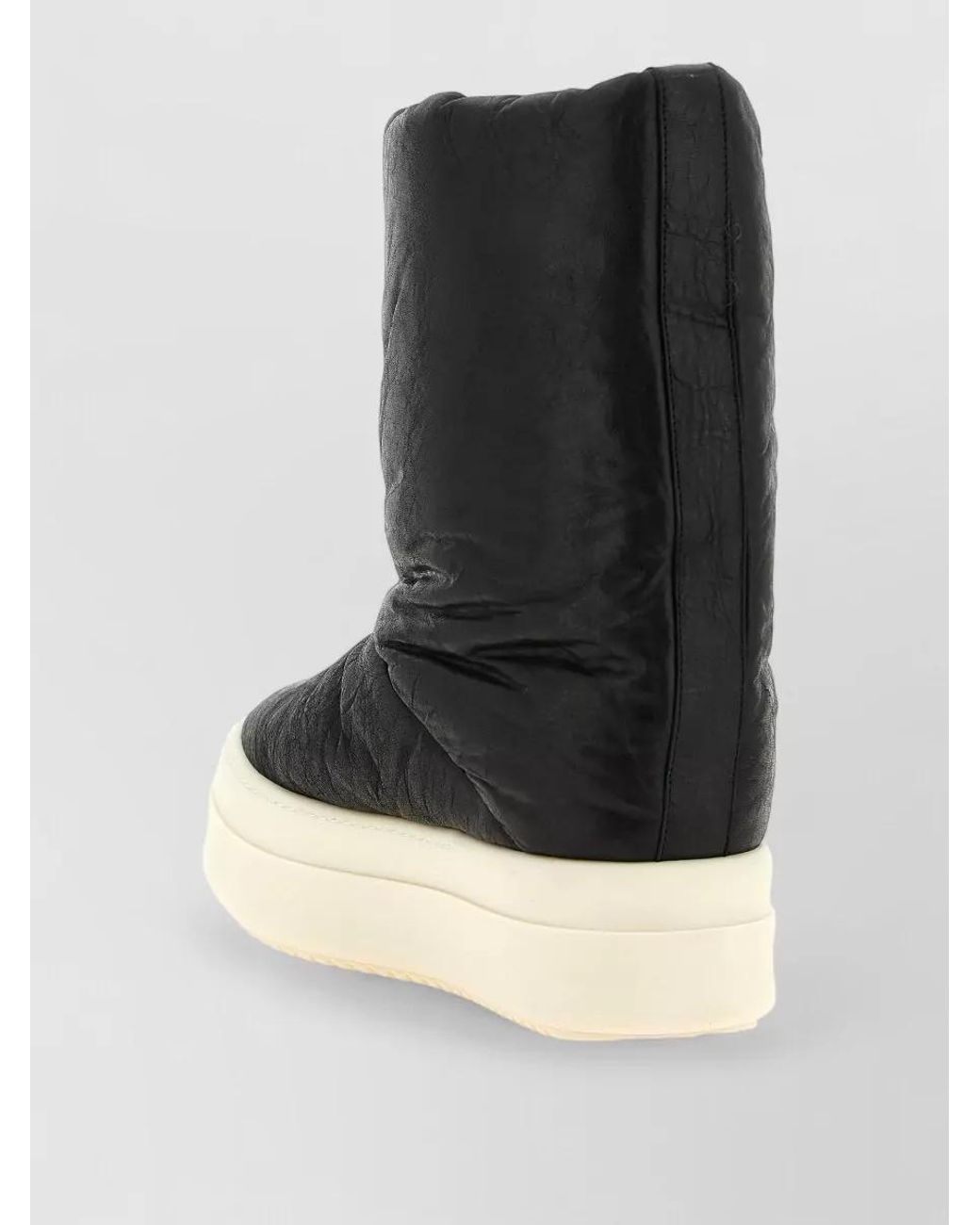 Rick Owens Black Leather Mega Bumper Lunar Hi-Top Sneakers for men