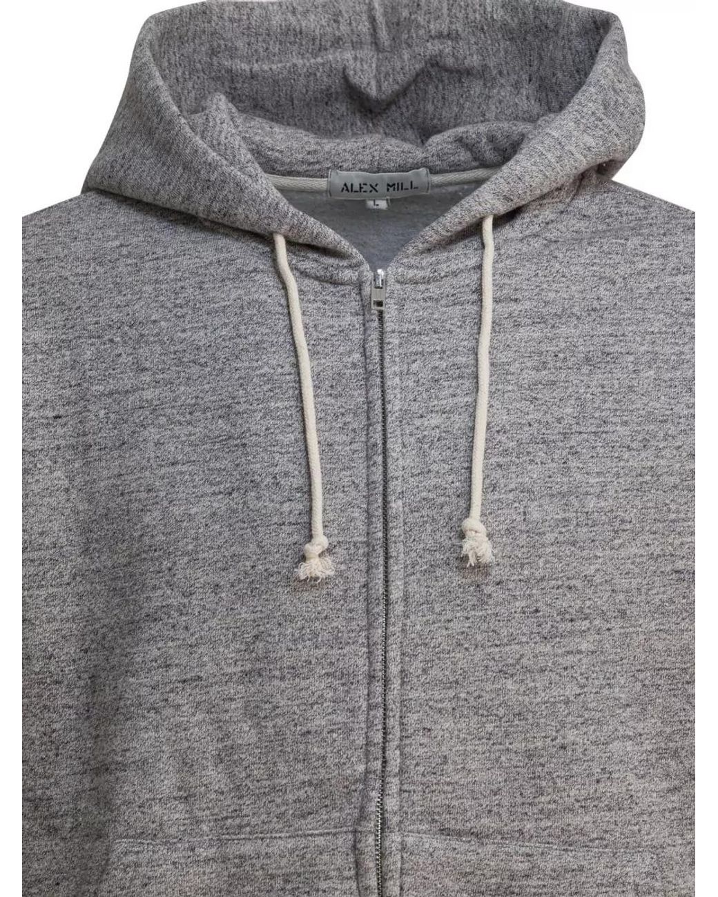 Alex Mill Gray Hooded Zipped Sweatshirt for men