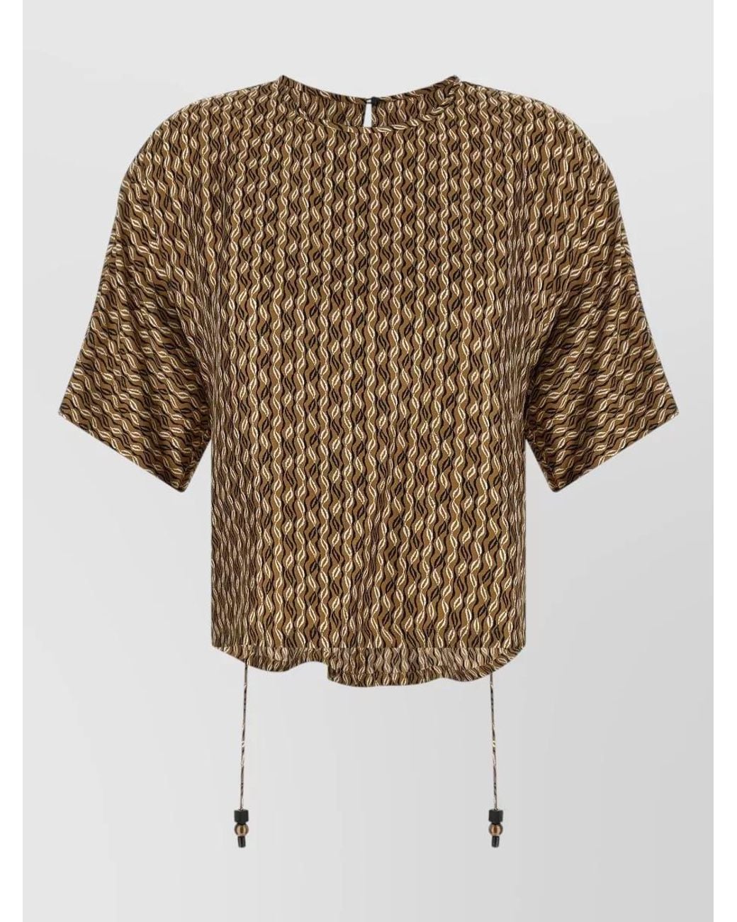 Max Mara Natural Silk Printed Asymmetric Blouse