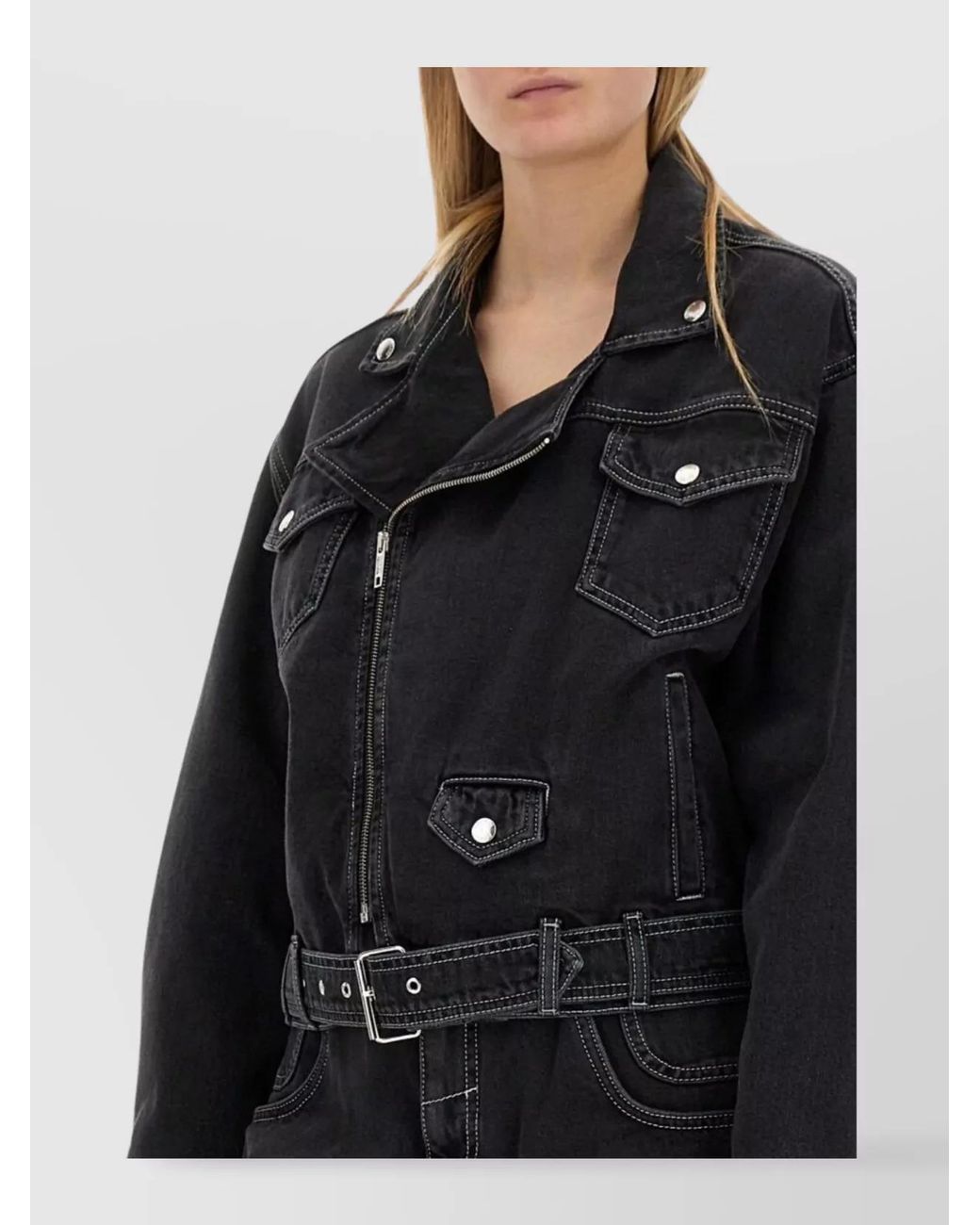 Moschino Black Denim Regular-Fit Cropped Jacket
