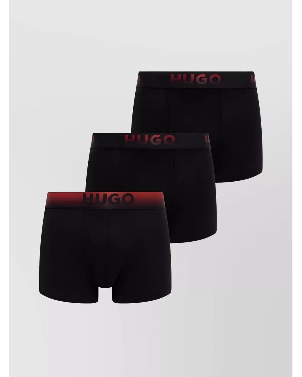HUGO Black Cotton Boxer Briefs 3-Pack for men