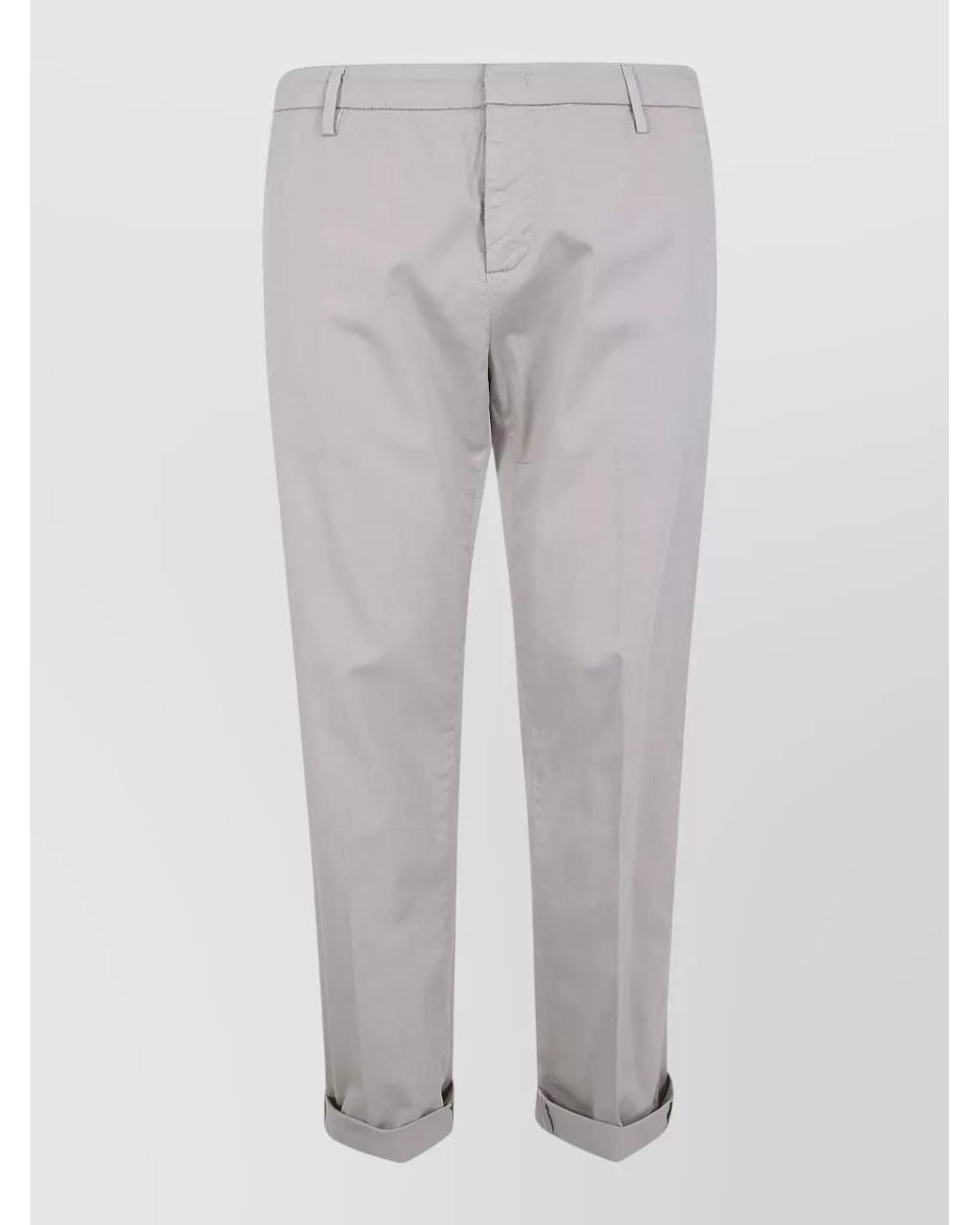 Dondup Gray Regular Chino Straight-Leg Trousers for men