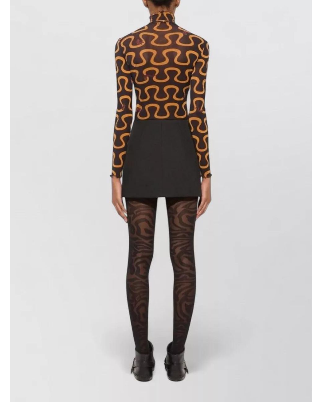 Emilio Pucci Brown Printed Turtleneck Long-Sleeve Top