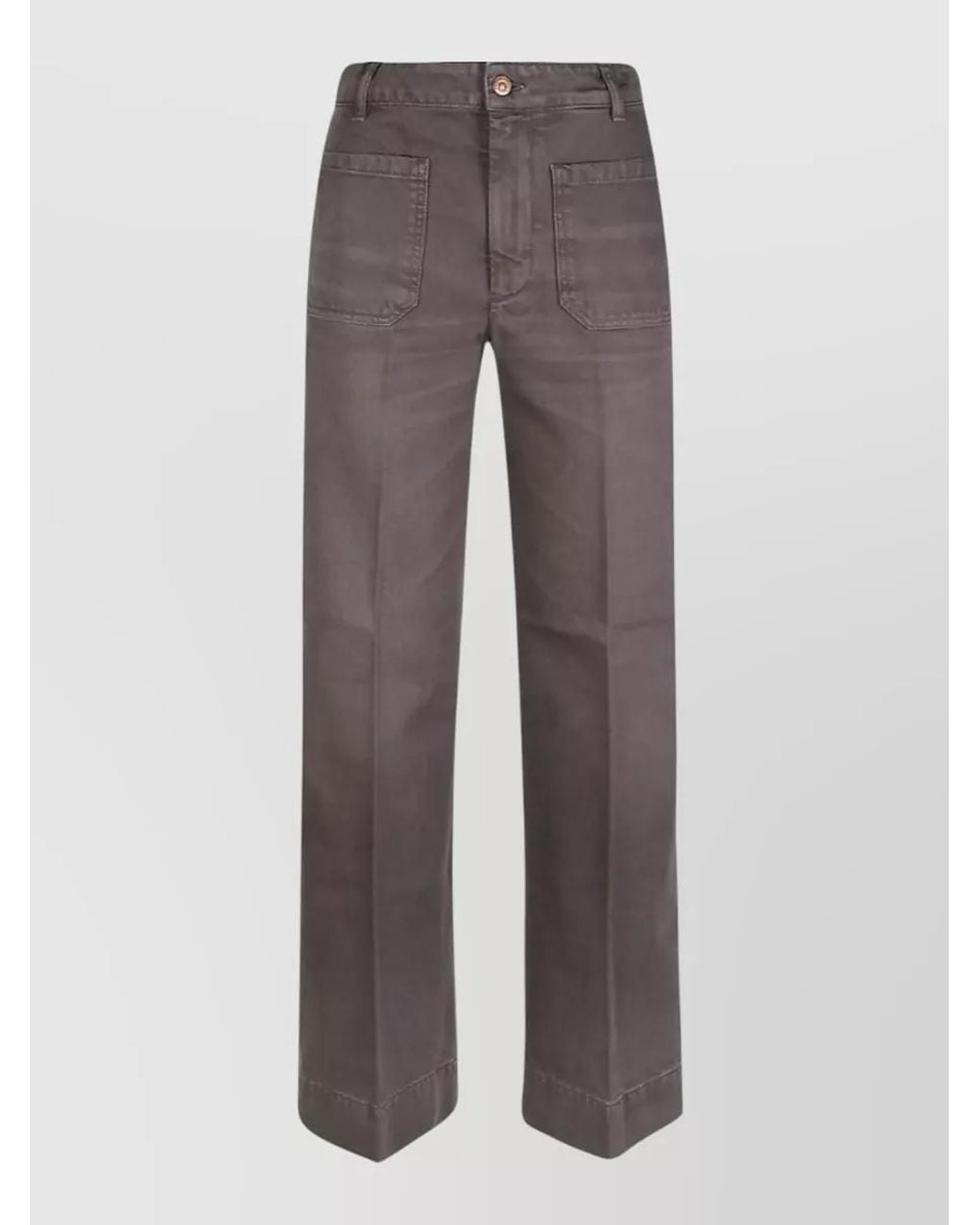 Victoria Beckham Gray High-Rise Wide-Leg Jeans