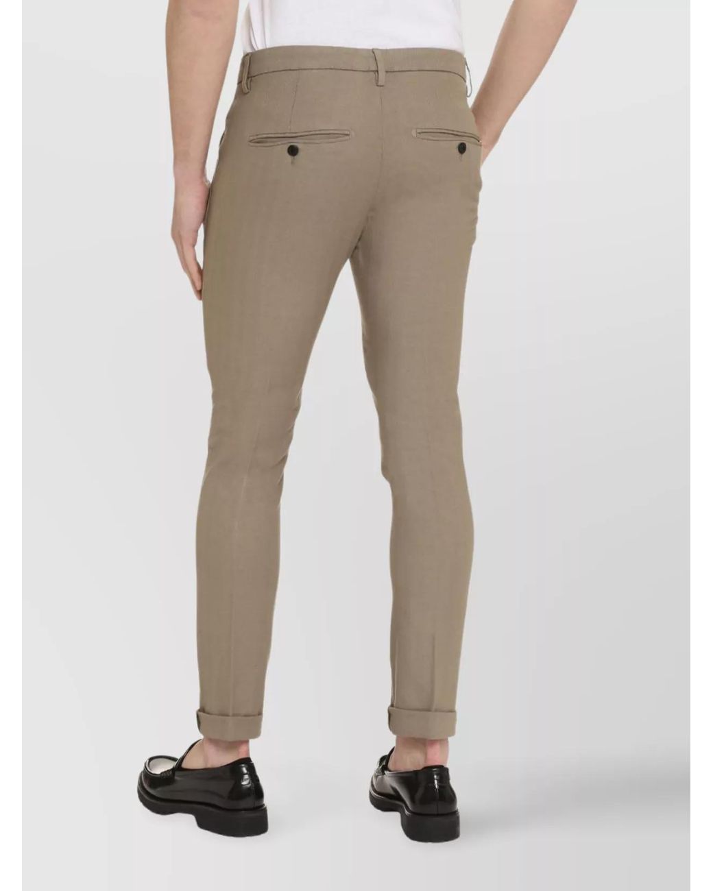 Dondup Gray Cotton Chino Trousers for men