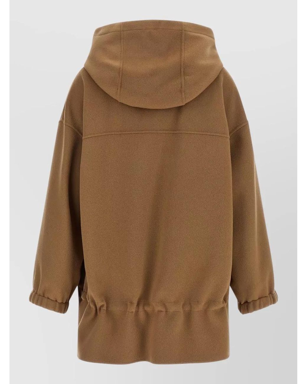 Max Mara Natural Wool Hooded Coat