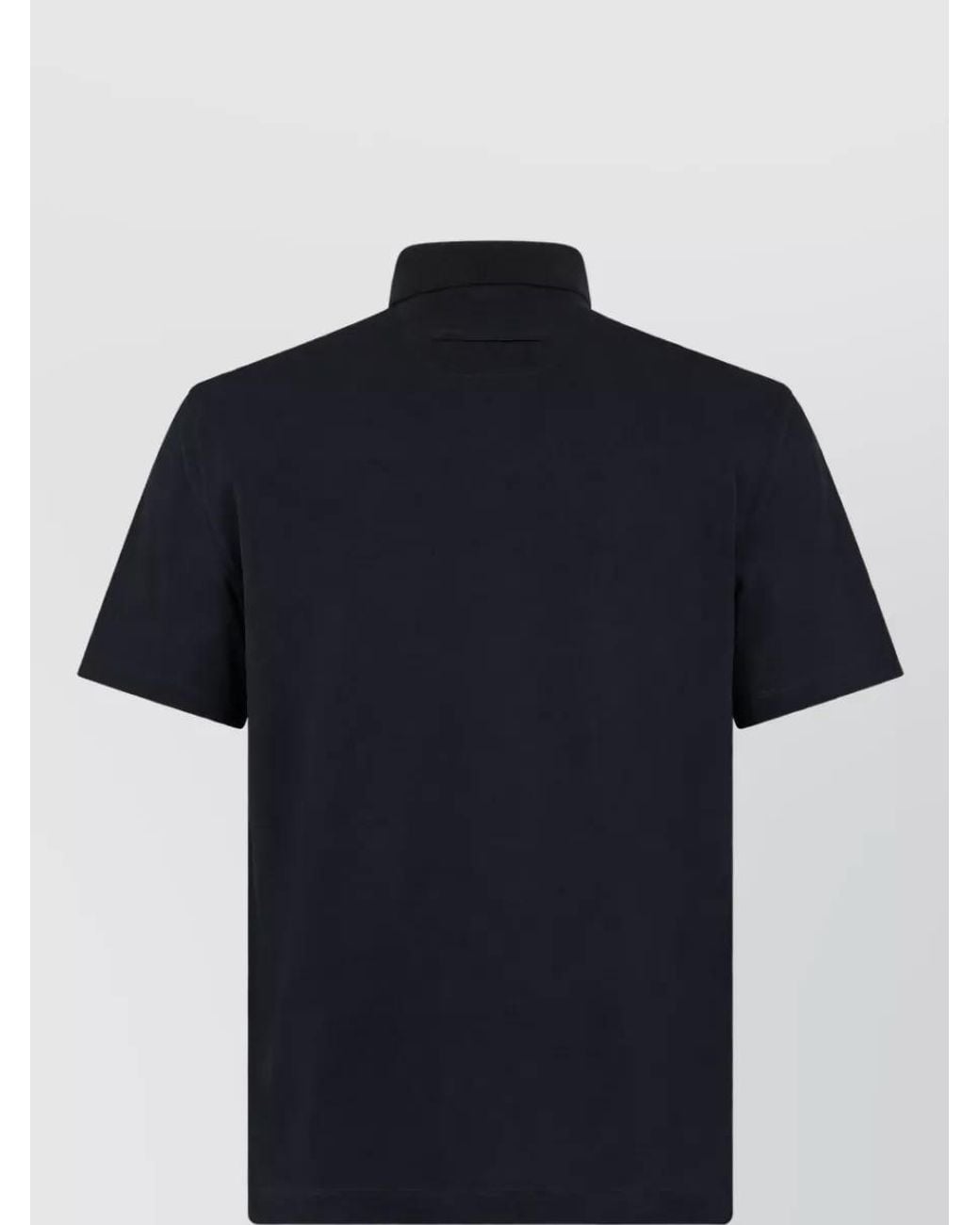 Zegna Blue Cotton Short-Sleeve Polo Shirt for men