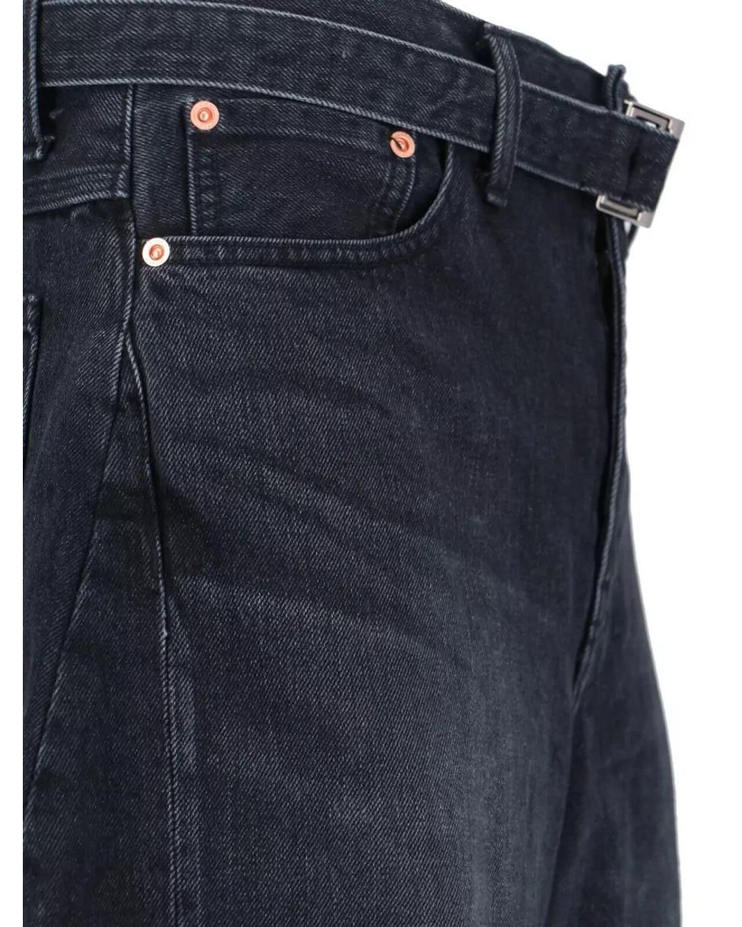 Sacai Blue Denim Wide-Leg Jeans for men