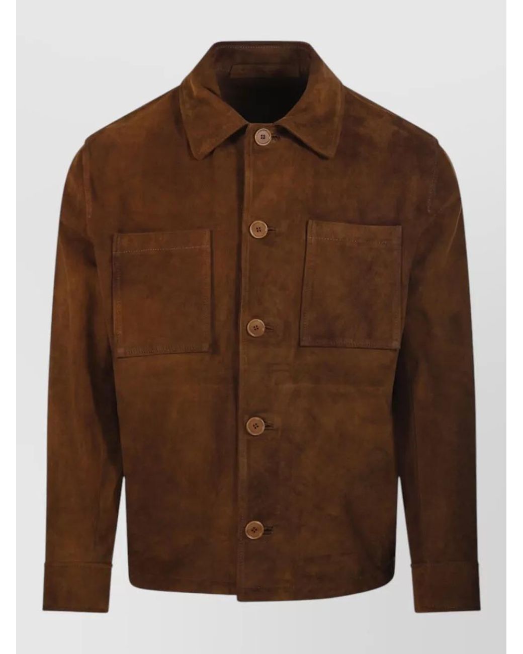 Salvatore Santoro Brown Shearling Leather Coat for men