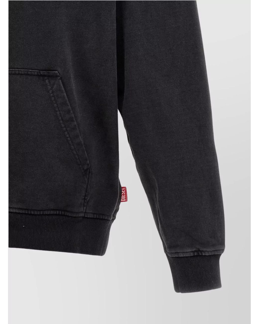 DIESEL Black Hooded Sweater With Kangaroo Pocket for men