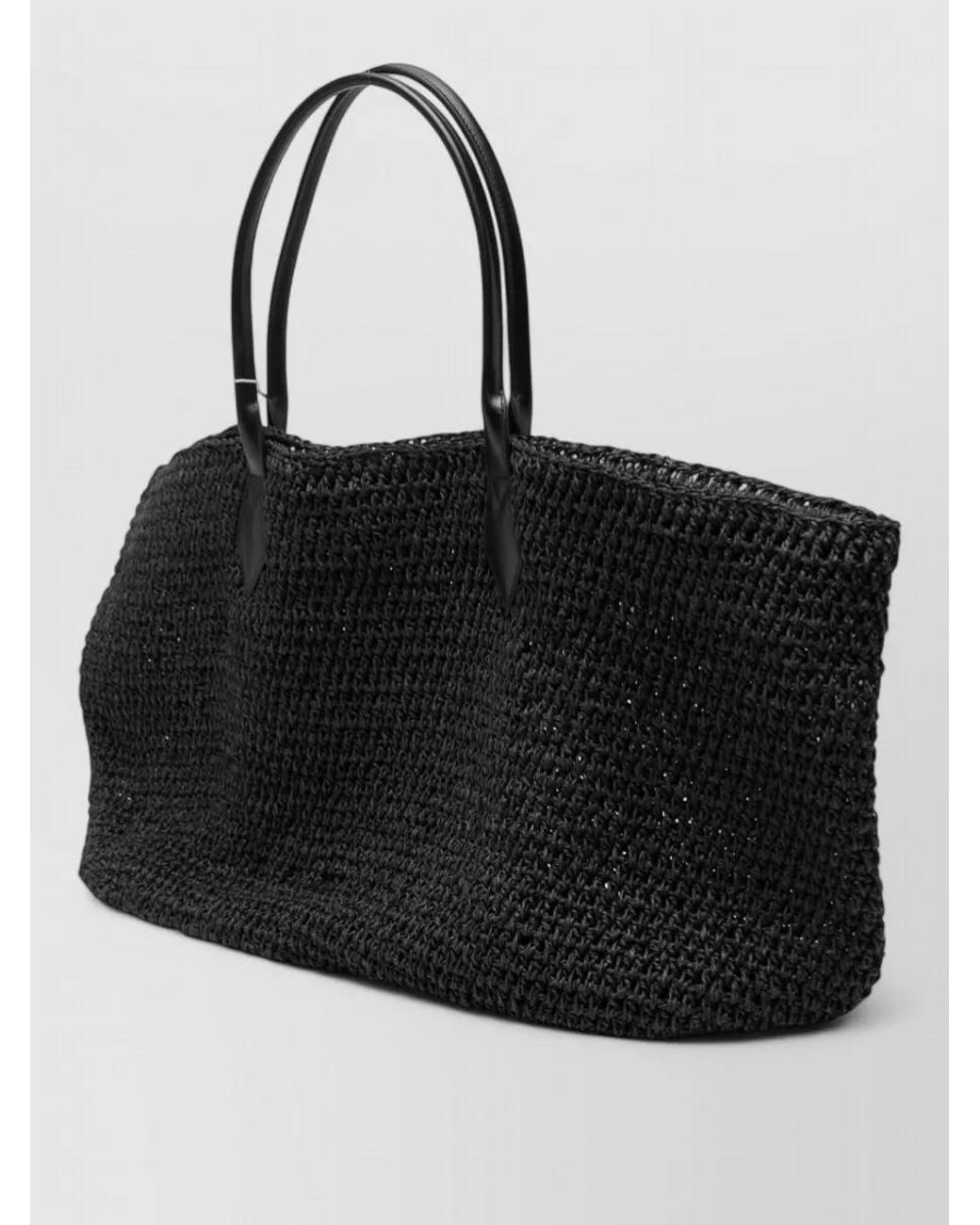 Vivienne Westwood Black Shopper Raffia Beach Bag