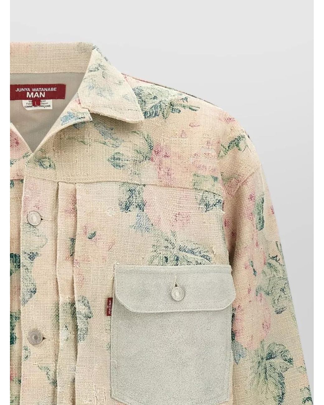 Junya Watanabe Natural Levi's Denim Jacket Floral Pattern Strap for men