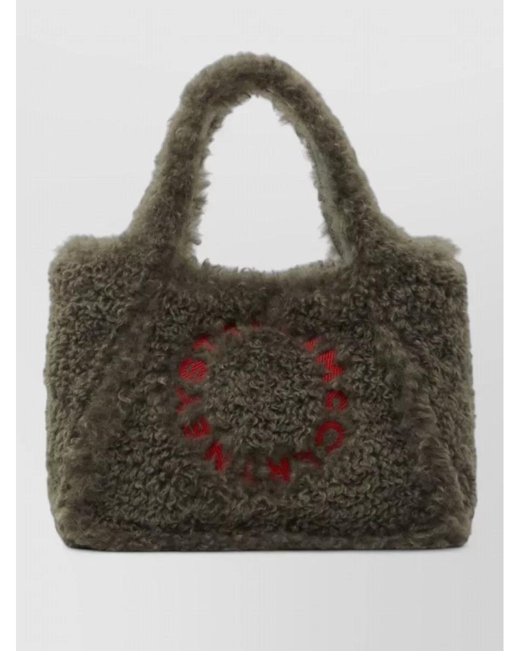 Stella McCartney Green Stella Logo Teddy-Effect Tote Bag
