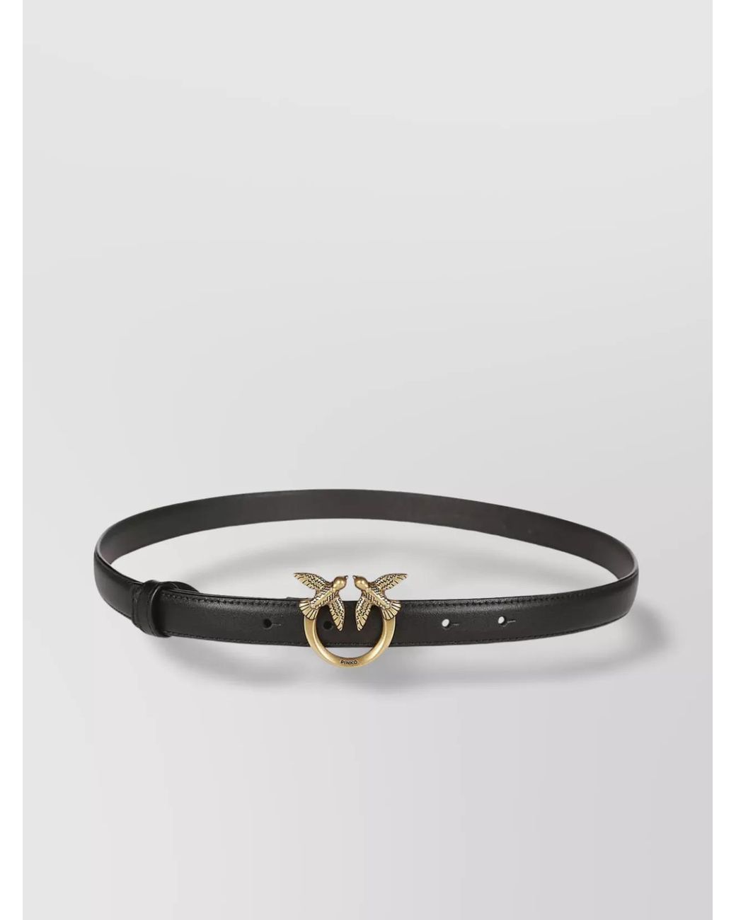 Pinko Metallic Leather Logo-Buckle Belt