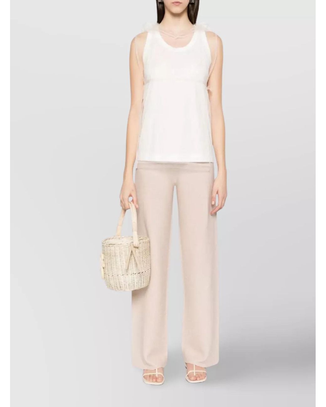 Fabiana Filippi White Jersey Tank Top