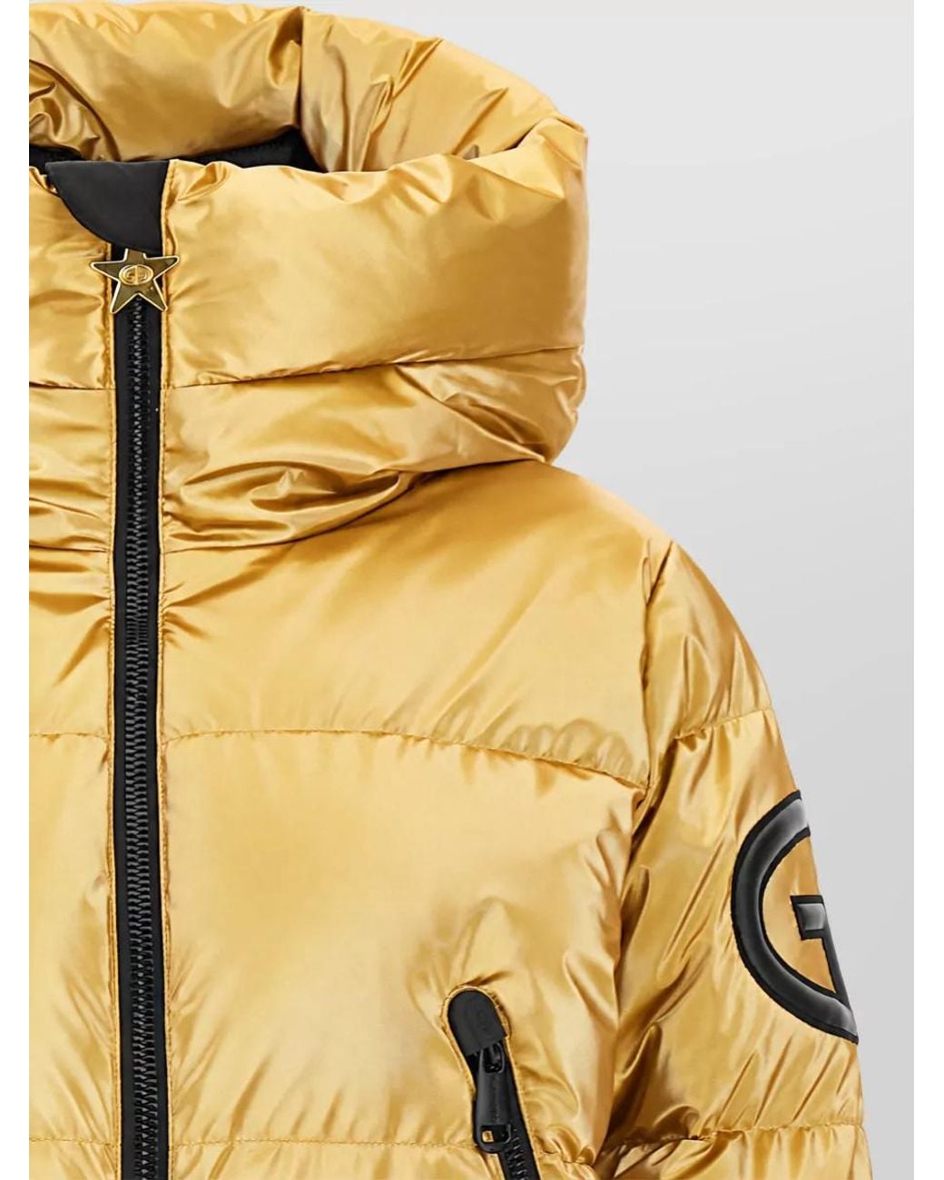 Goldbergh Metallic Down Hooded Puffer Jacket