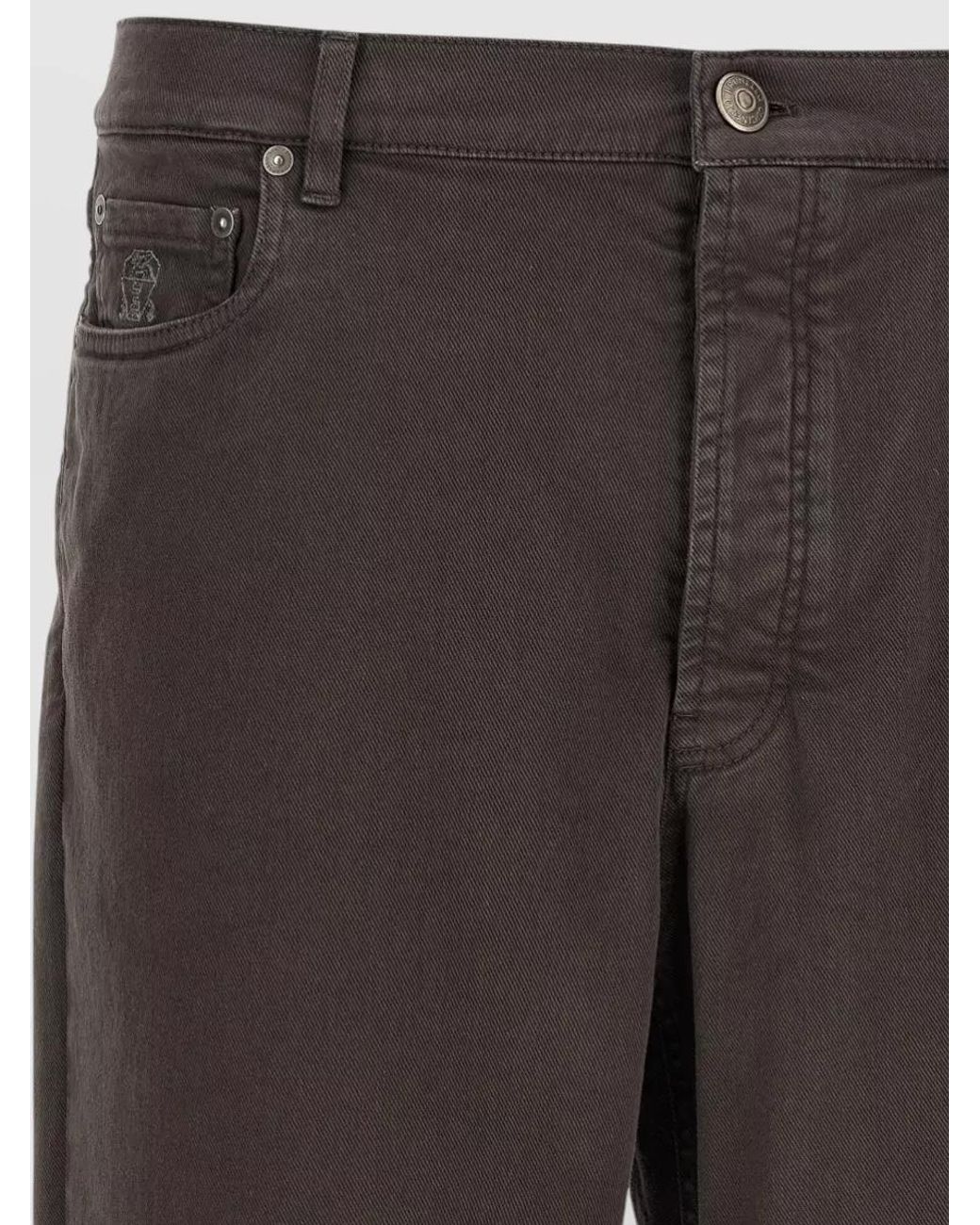 Brunello Cucinelli Gray Denim Straight-Leg Jeans for men