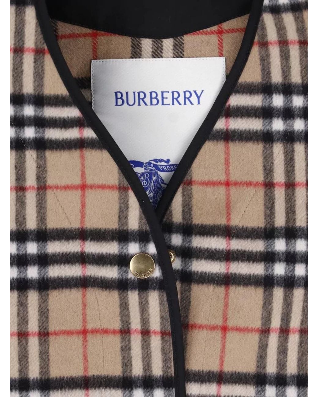 Burberry Gray Checked Wool Cashmere Cape