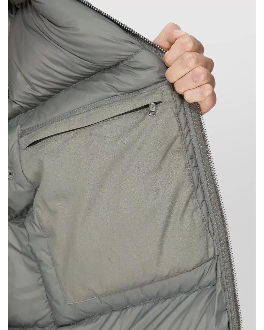 Rick Owens Gray Padded Ribbed-Collar Puffer Jacket for men