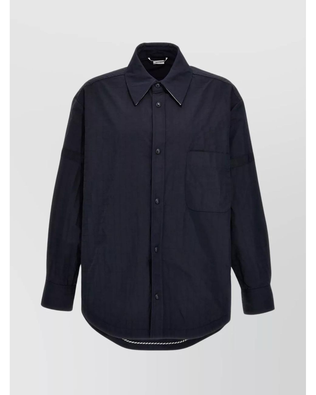 Thom Browne Blue Snap Front Overshirt for men
