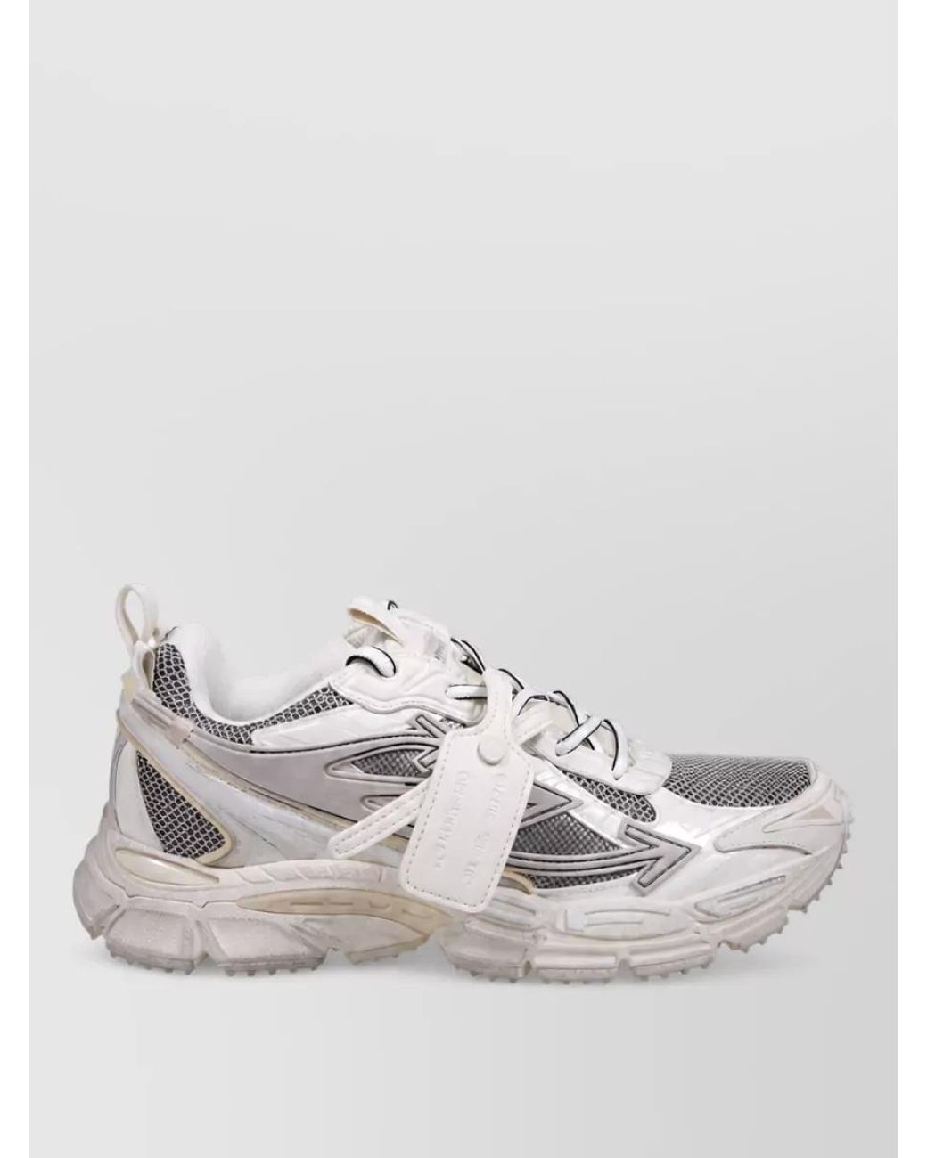 Off-White c/o Virgil Abloh Gray Be Right Back Worn Out Low-Top Sneakers for men