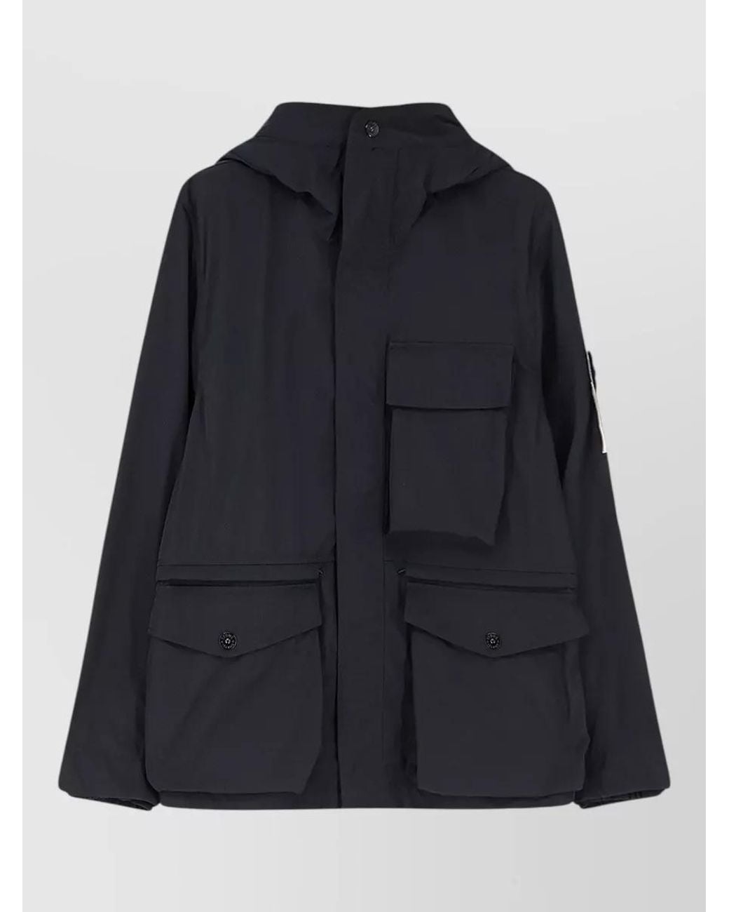 Stone Island Blue Hooded Windbreaker Jacket for men