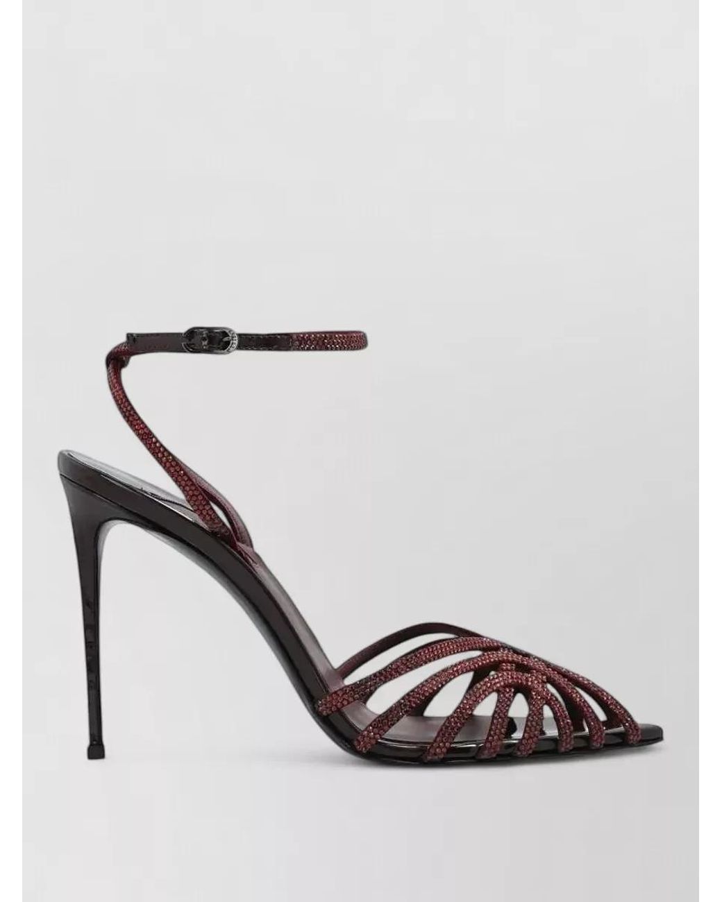 Le Silla Metallic Leather Crystal-Embellished Sandals