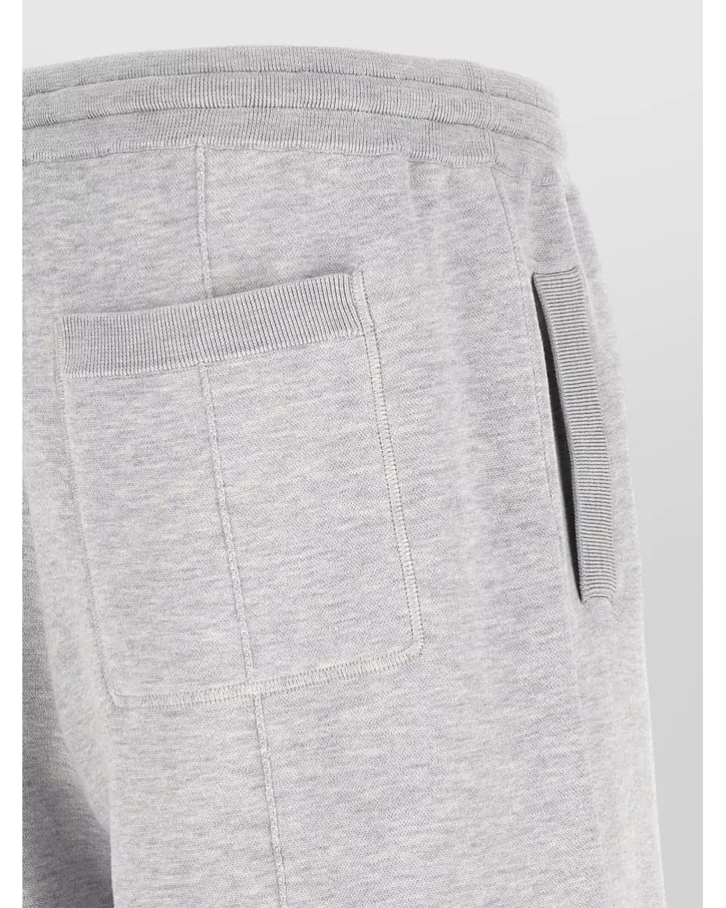 Brunello Cucinelli Gray Silk Blend Double Knit Bermuda Shorts for men
