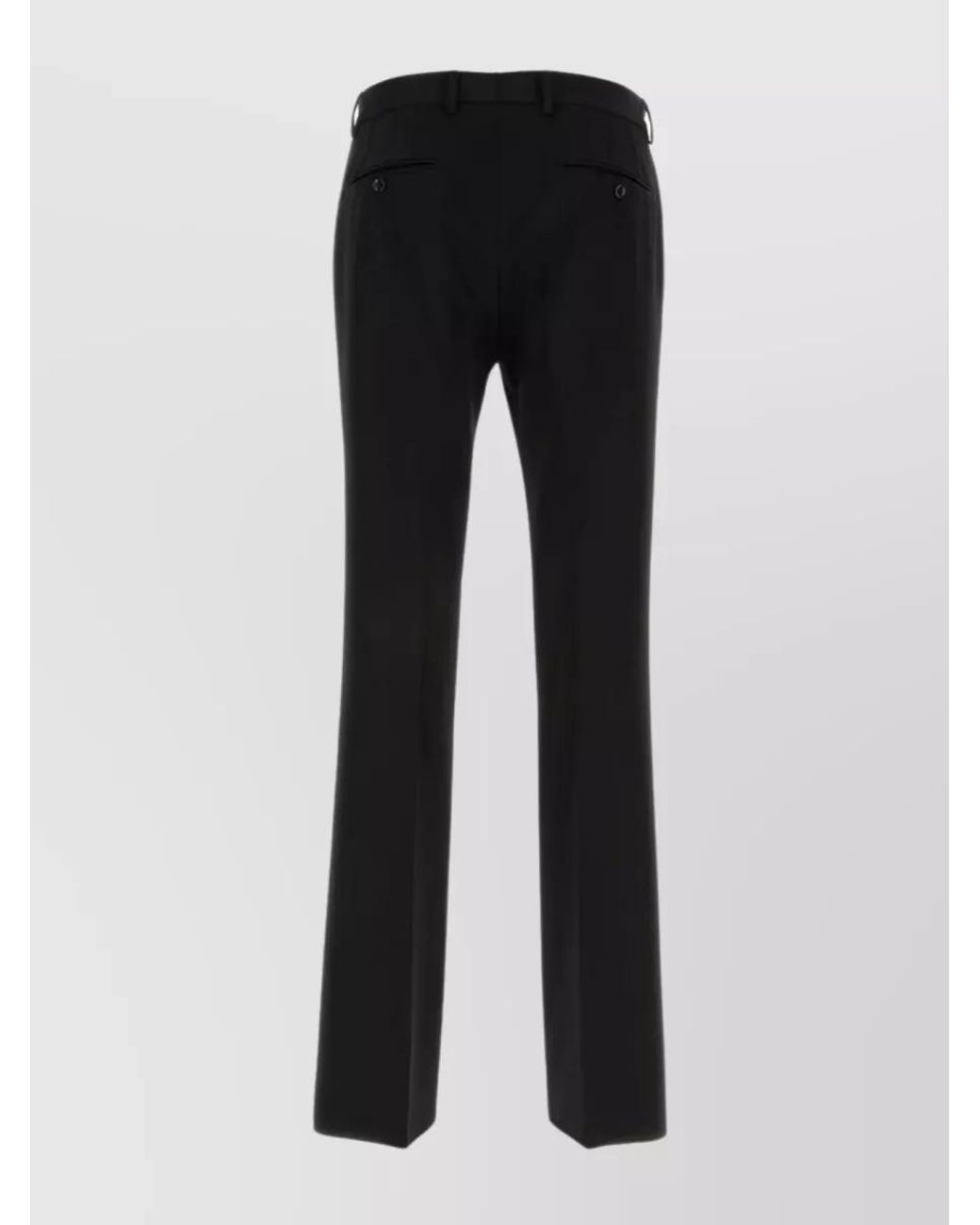 Dolce & Gabbana Black Virgin Wool Flared Wide-Leg Trousers for men