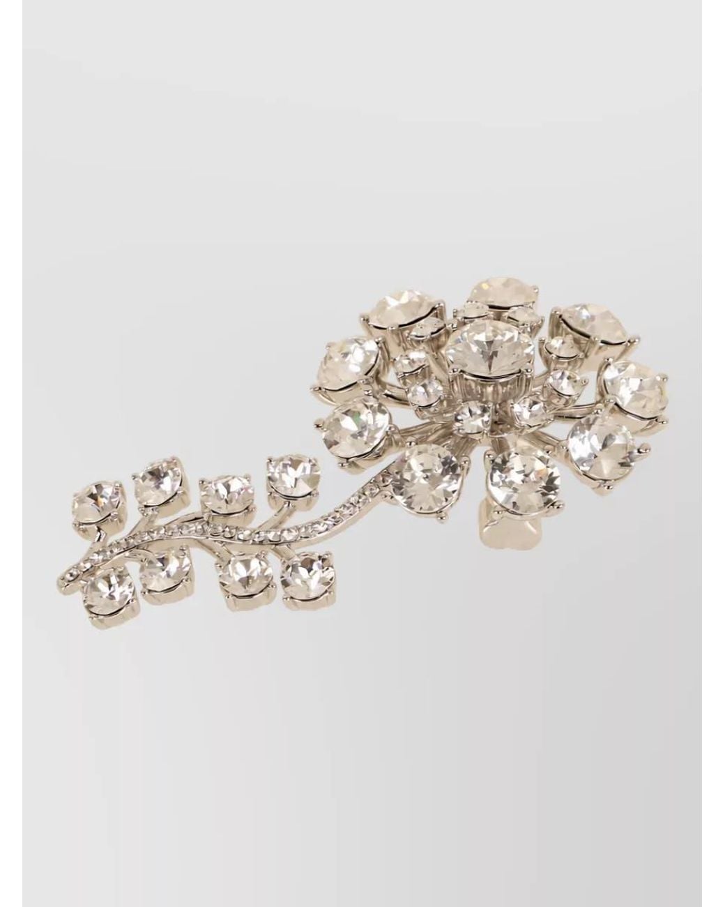 Self-Portrait White Crystal Flower Brooch
