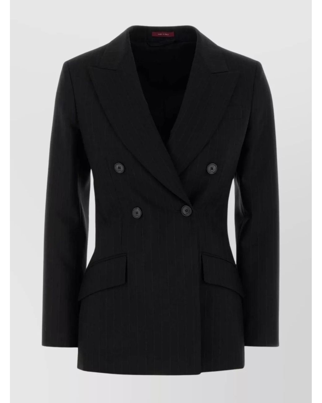 Gucci Black Embroidered Wool Leather Blazer