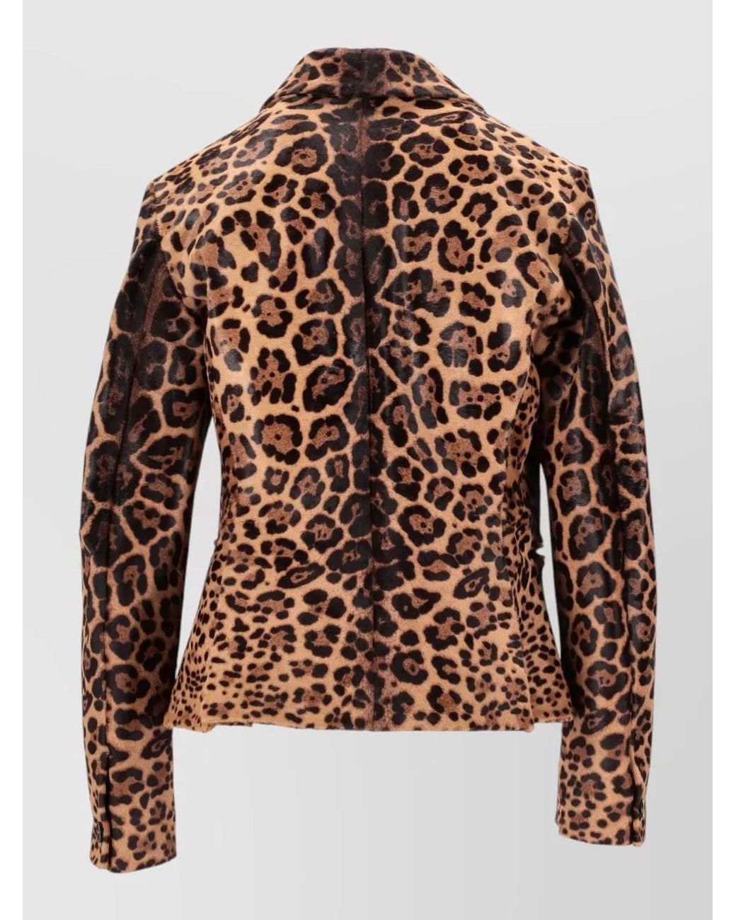 LA ROSE Brown Leather Fitted Blazer