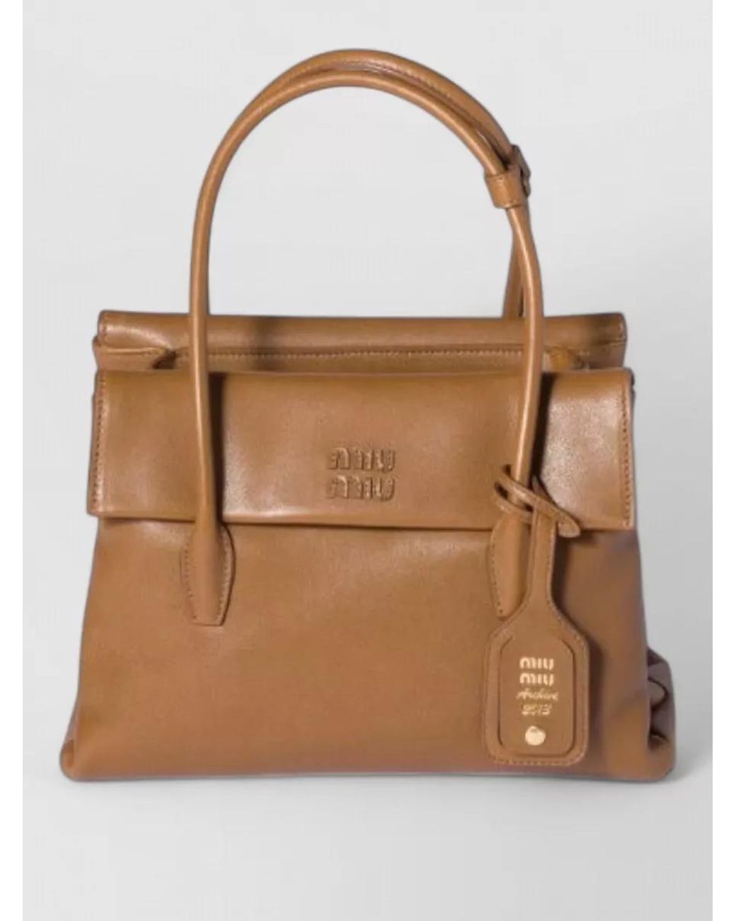 Miu Miu Brown Na Lamb Leather Tote Bag