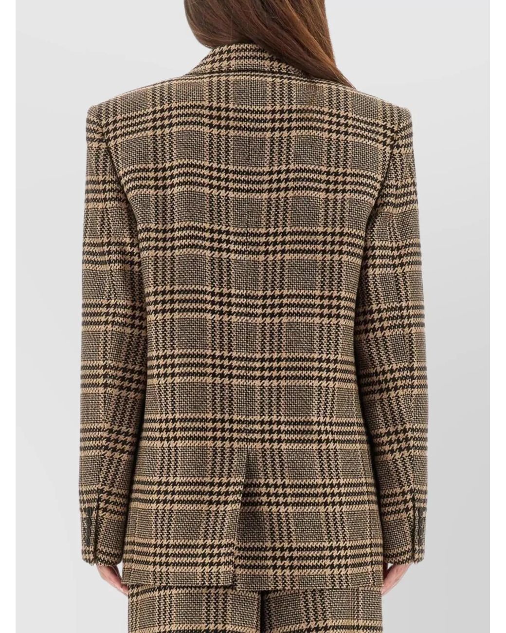 Saint Laurent Brown Silk Cashmere Double-Breasted Blazer
