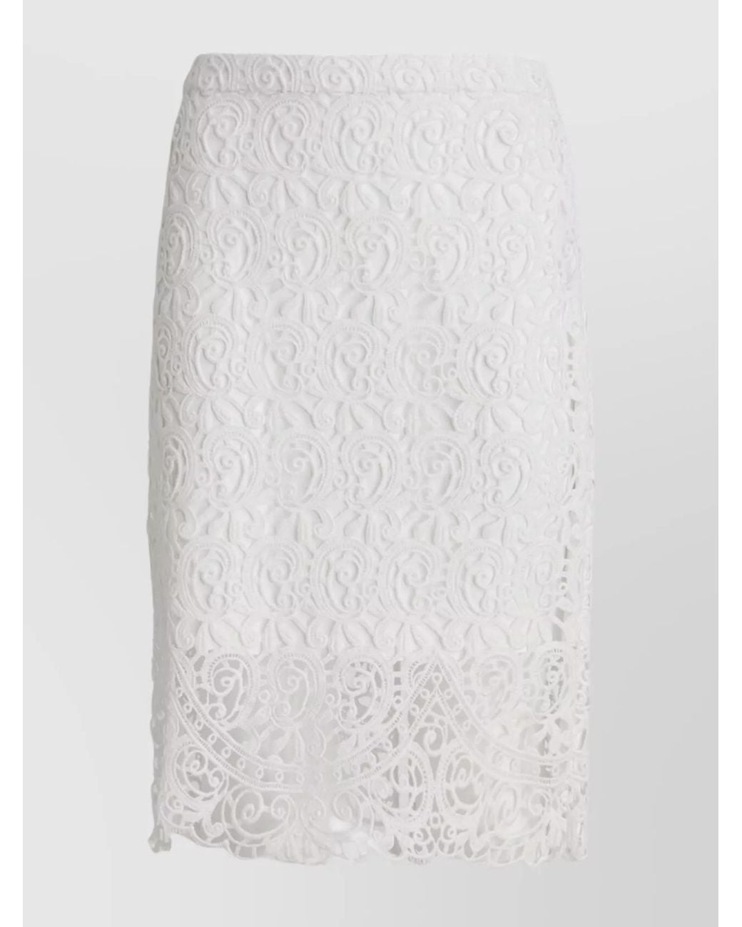 Burberry White Cotton Fitted Skirt
