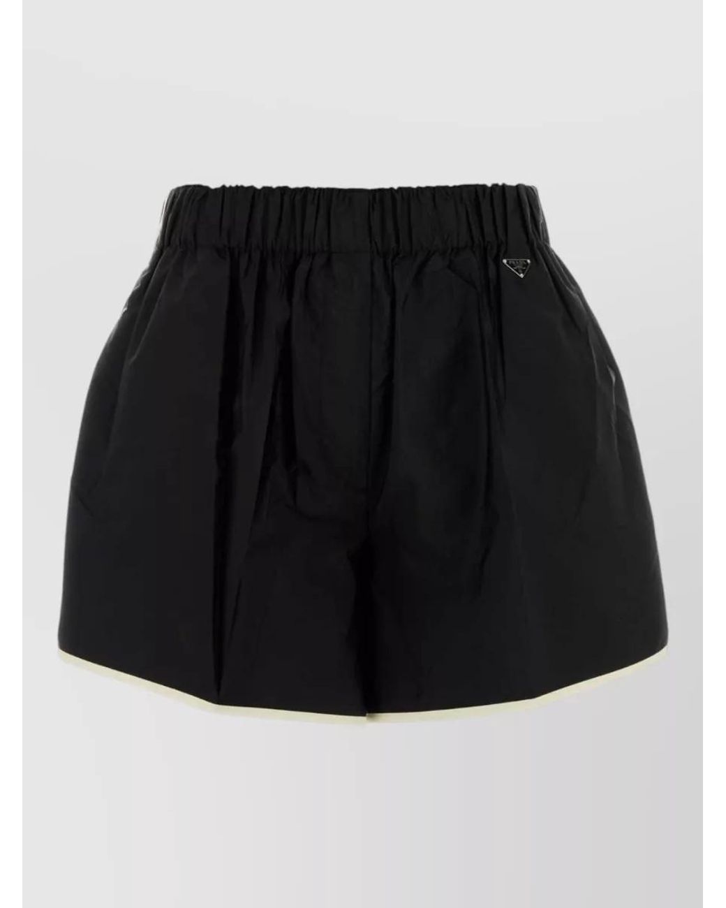 Prada Black Recycled Nylon Oversized Shorts
