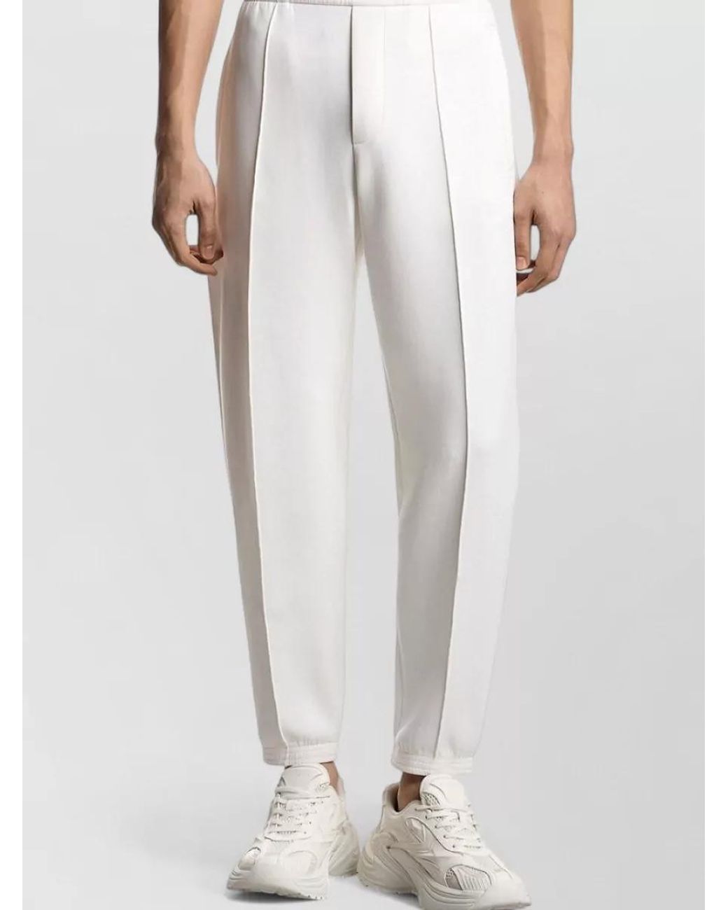 Emporio Armani White Tapered Trousers for men