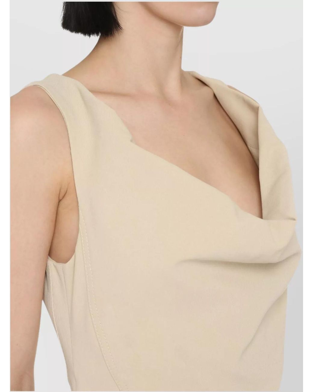 Bottega Veneta White Asymmetric Cotton Midi Dress