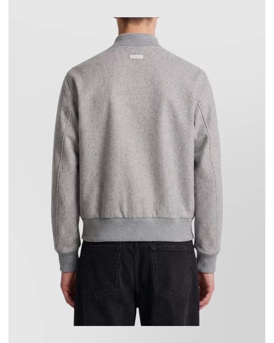Lardini Gray Virgin Wool Regular-Fit Bomber Jacket for men