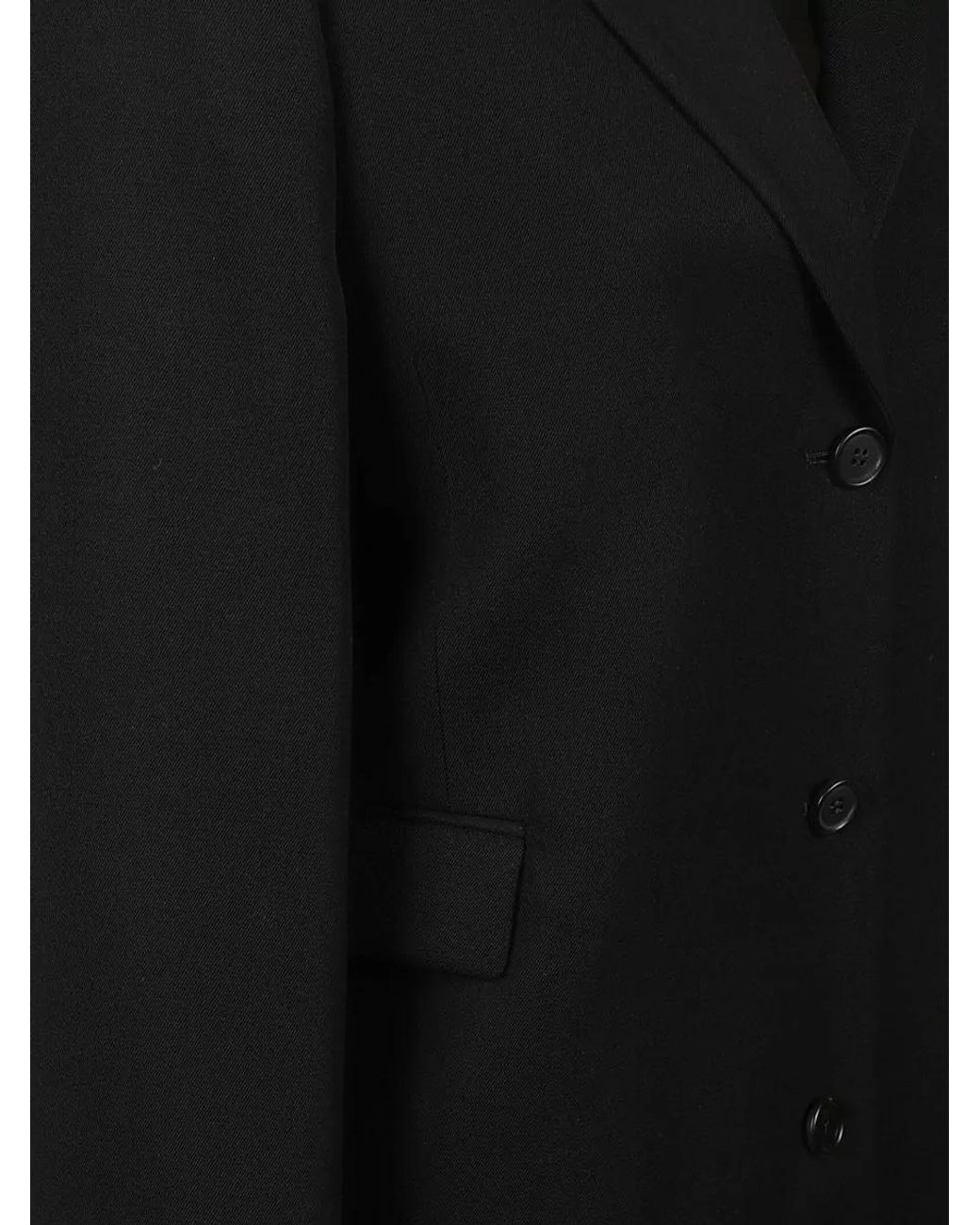 Prada Black Gabardine Single Breasted Coat