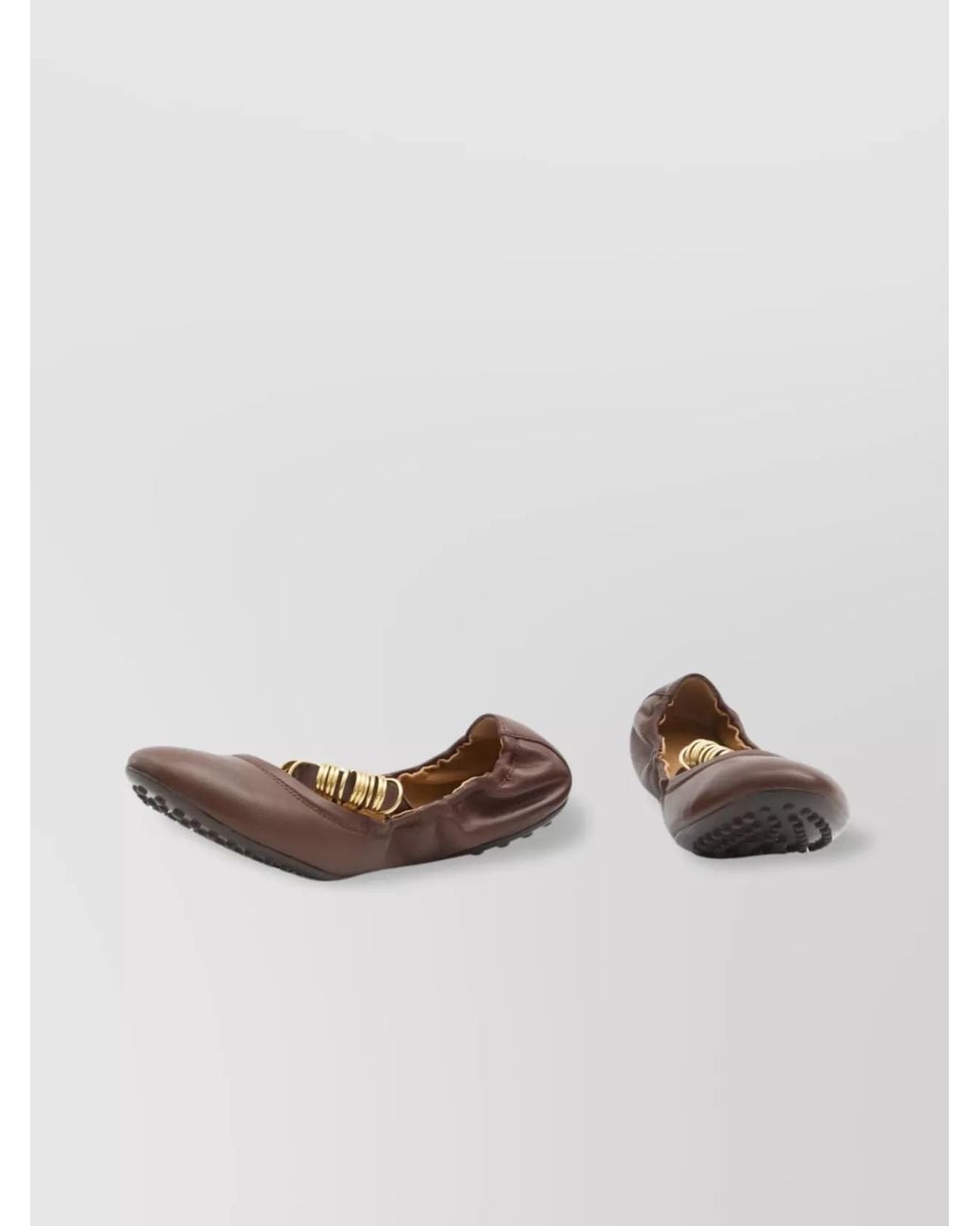 Tod's Brown Leather Ballet Flats