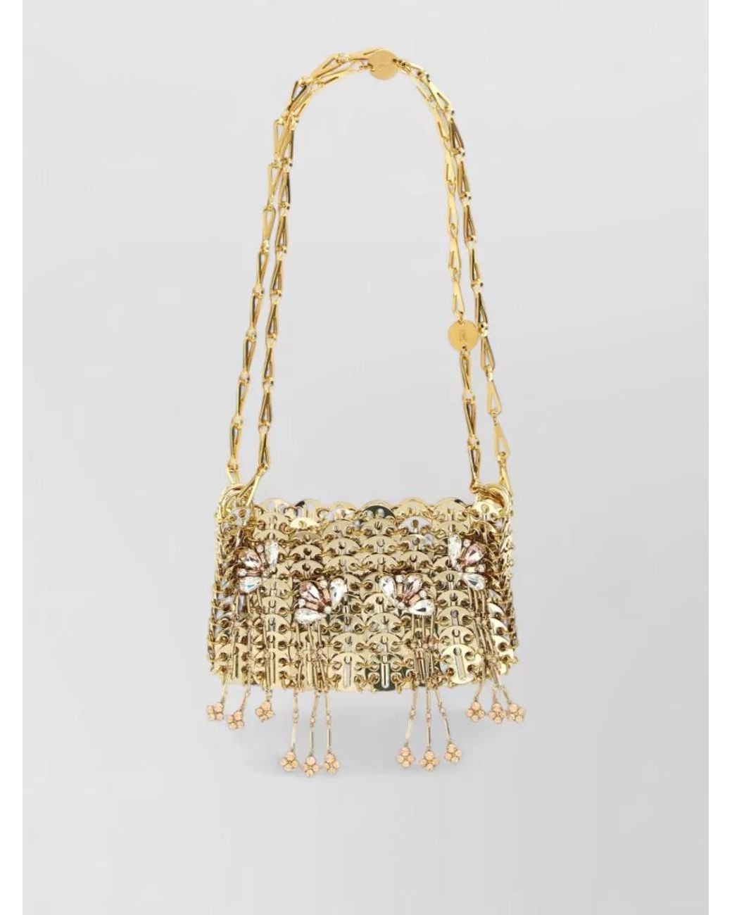 Rabanne White 1969 Chain Mail Nano Crystal-Embellished Clutch Bag